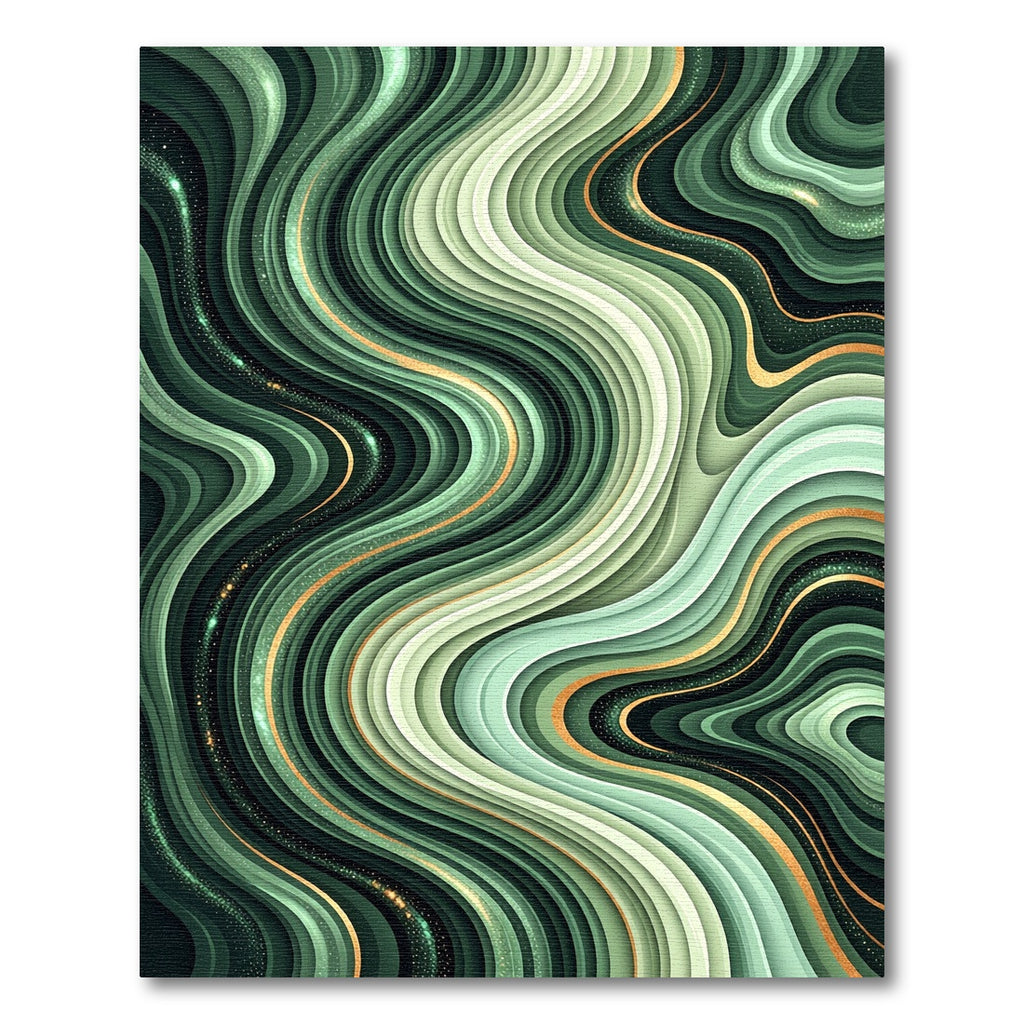 Emerald Green Swirl Agate Glitter Rug