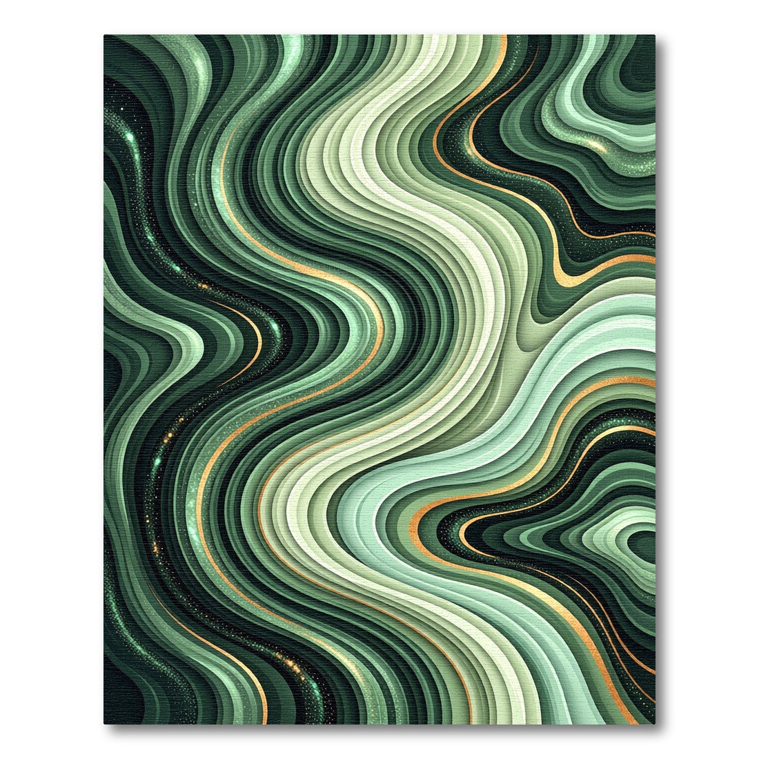 Emerald Green Swirl Agate Glitter Rug