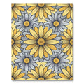 Sunny Yellow Gray Daisy Floral Rug