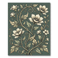 Cream Floral Vine Swirl Ground Rug