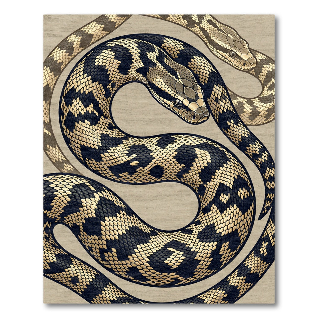 Serpentine Black and Gold Constrictor Rug