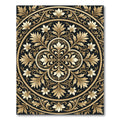 Golden Floral Medallion Centerpiece Rug