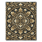 Golden Floral Medallion Centerpiece Rug