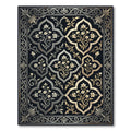 Elegant Silver Gold Floral Quatrefoil Rug