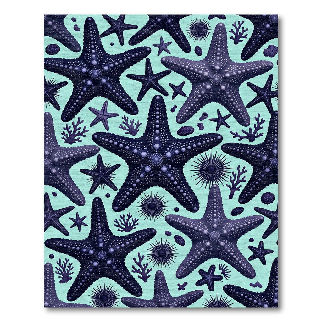 Deep Purple Starfish Coral Ocean Rug