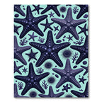 Deep Purple Starfish Coral Ocean Rug