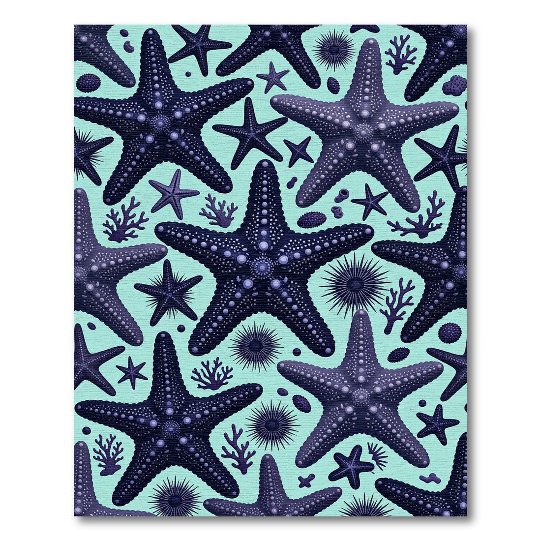 Deep Purple Starfish Coral Ocean Rug