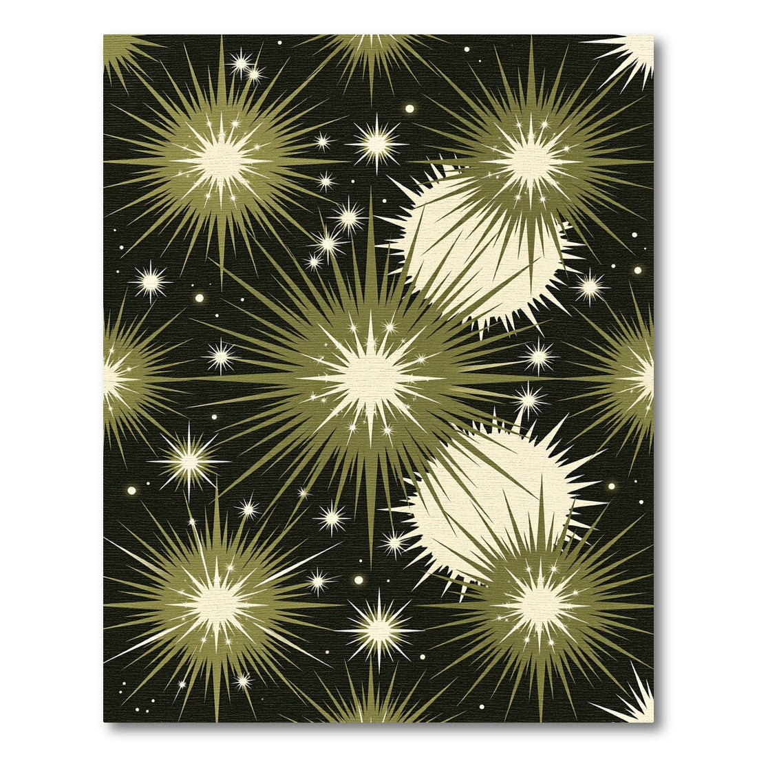 Midcentury Olive Starburst Celestial Rug
