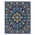Navy Golden Blue Floral Medallion Rug