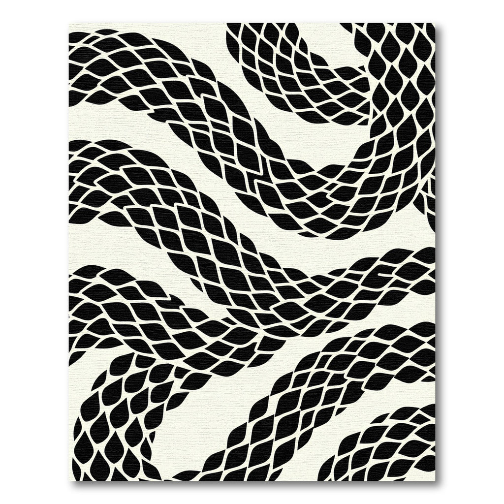 Modern Black Snake Scale Abstract Rug