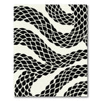 Modern Black Snake Scale Abstract Rug