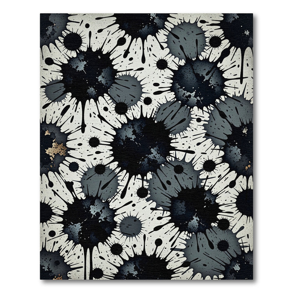 Monochrome Abstract Ink Splash Art Rug
