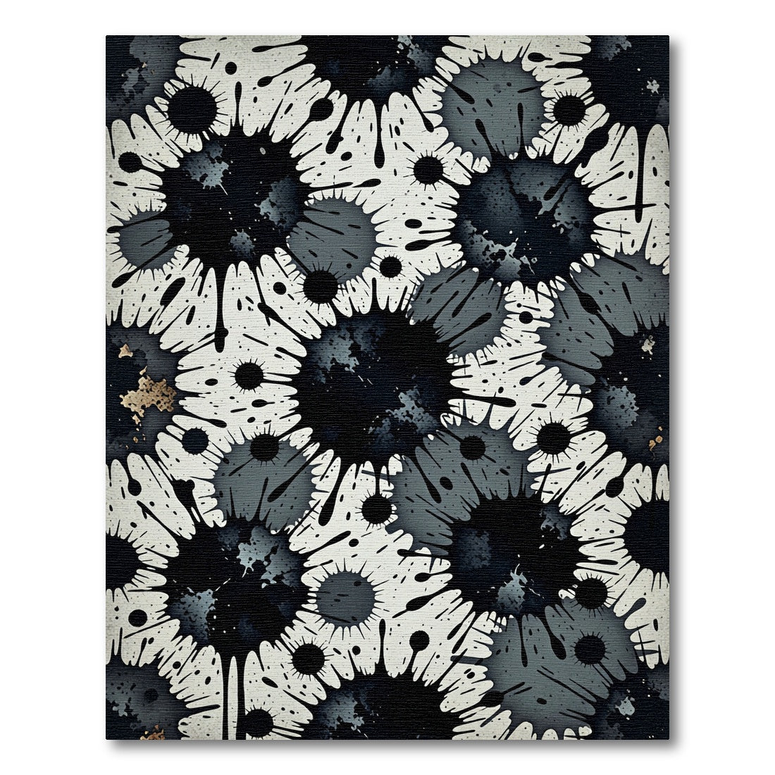Monochrome Abstract Ink Splash Art Rug