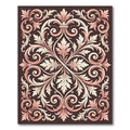 Ornate Rose Gold Acanthus Scroll Rug