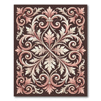 Ornate Rose Gold Acanthus Scroll Rug