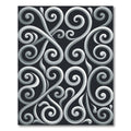 Silver Monochrome Elegant Swirl Scroll Rug