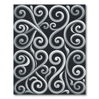 Silver Monochrome Elegant Swirl Scroll Rug