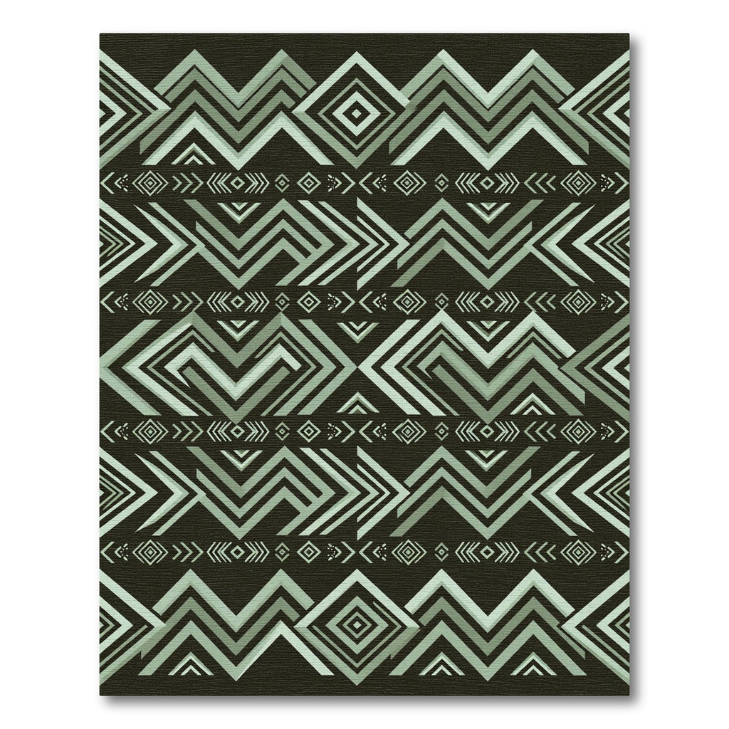 Sage Green Southwestern Geometric Zigzag Rug