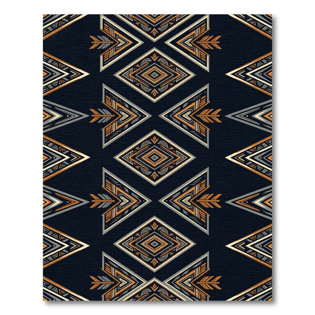 Geometric Arrowhead Midnight Gold Area Rug