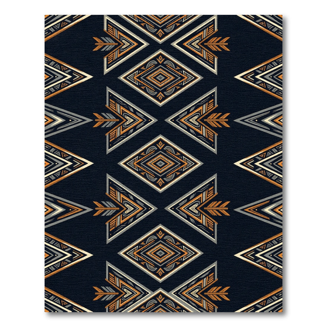 Geometric Arrowhead Midnight Gold Area Rug