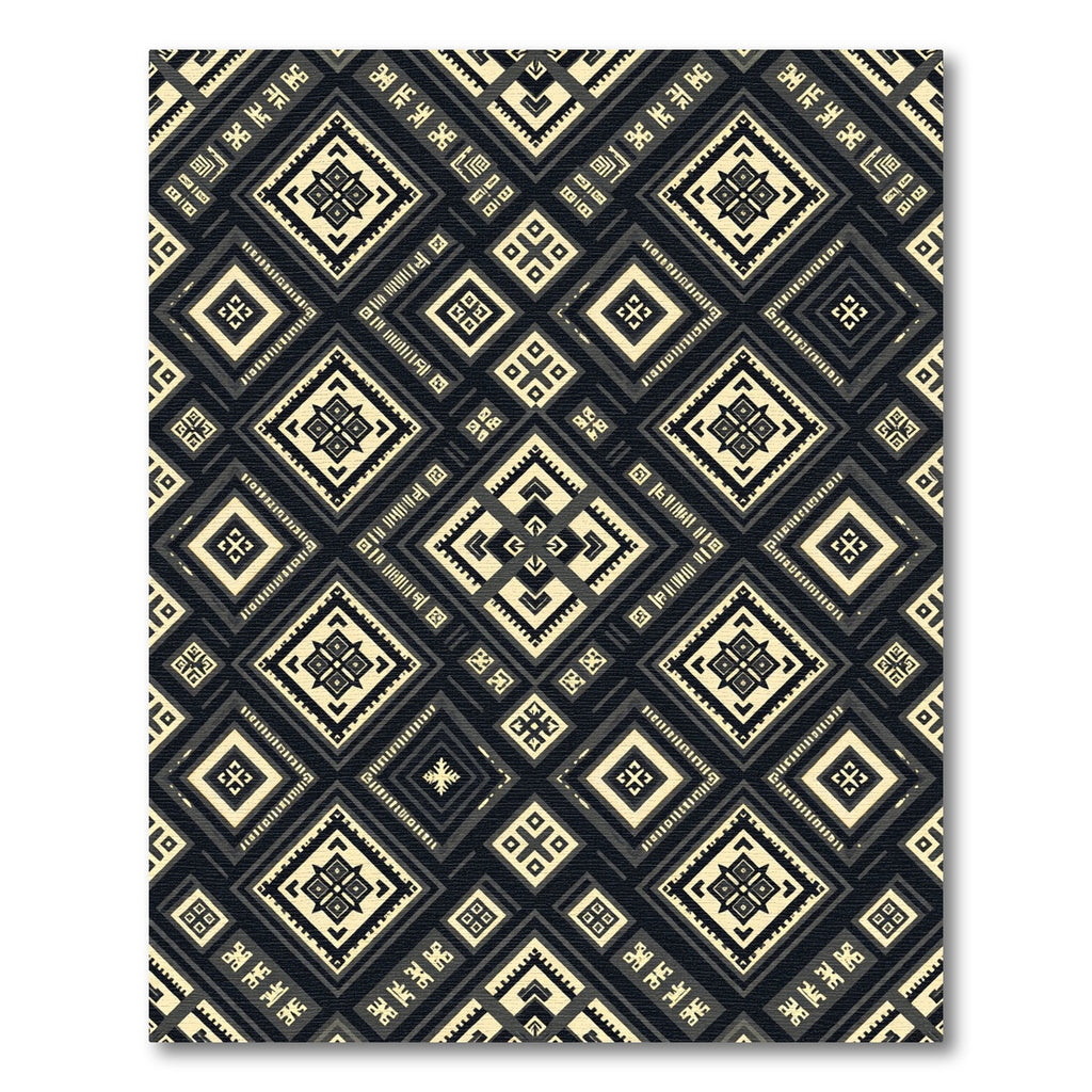 Geometric Monochrome Diamond Aztec Art Rug