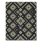 Geometric Monochrome Diamond Aztec Art Rug