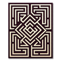 Deep Burgundy Maze Geometric Rug