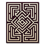 Deep Burgundy Maze Geometric Rug