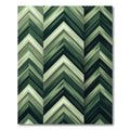 Forest Green Chevron Geometric Layers Rug