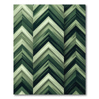 Forest Green Chevron Geometric Layers Rug