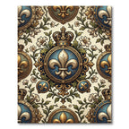 Ornate Gilded Fleur de Lis Crown Rug