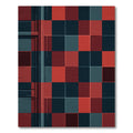 Modern Crimson and Navy Geometric Grid Rug