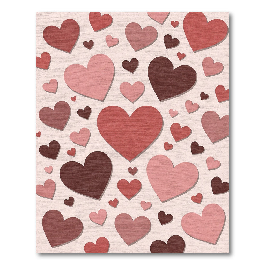 Romantic Pink and Red Heart Collage Rug