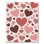 Romantic Pink and Red Heart Collage Rug
