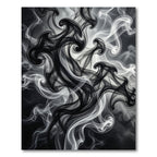 Black White Wispy Smoke Swirls Rug