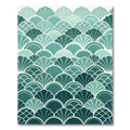 Teal Art Deco Fan Scale Arch Rug