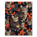Orange Tabby Cats Puzzle Arrangement Rug