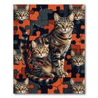 Orange Tabby Cats Puzzle Arrangement Rug