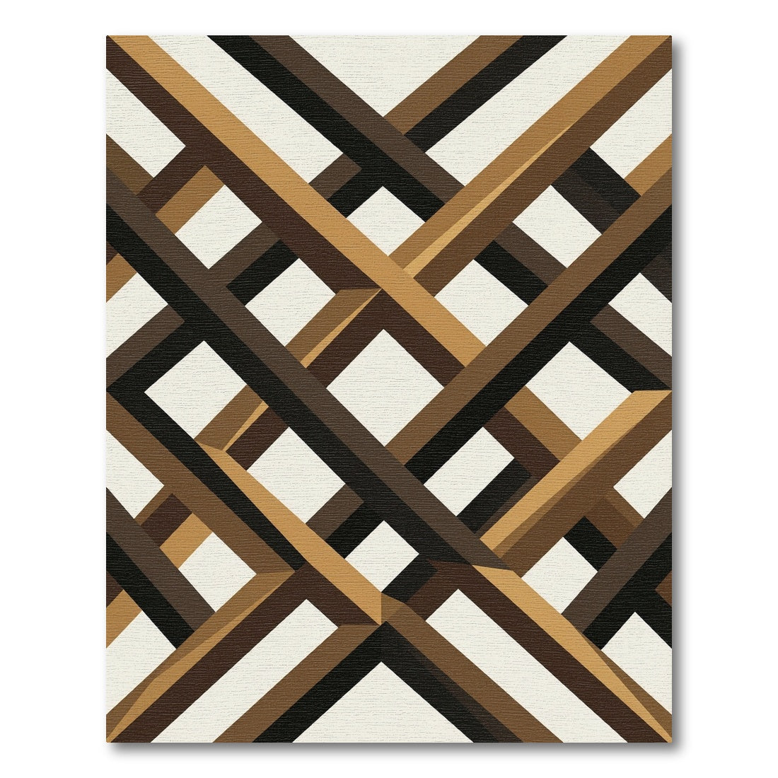 Geometric Brown Interlaced Lattice Rug