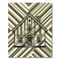 Monochromatic Geometric Striped House Rug