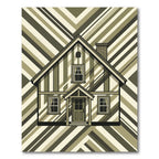Monochromatic Geometric Striped House Rug