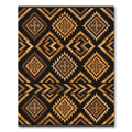Earthy Amber Geometric Cross Diamond Rug