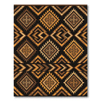 Earthy Amber Geometric Cross Diamond Rug