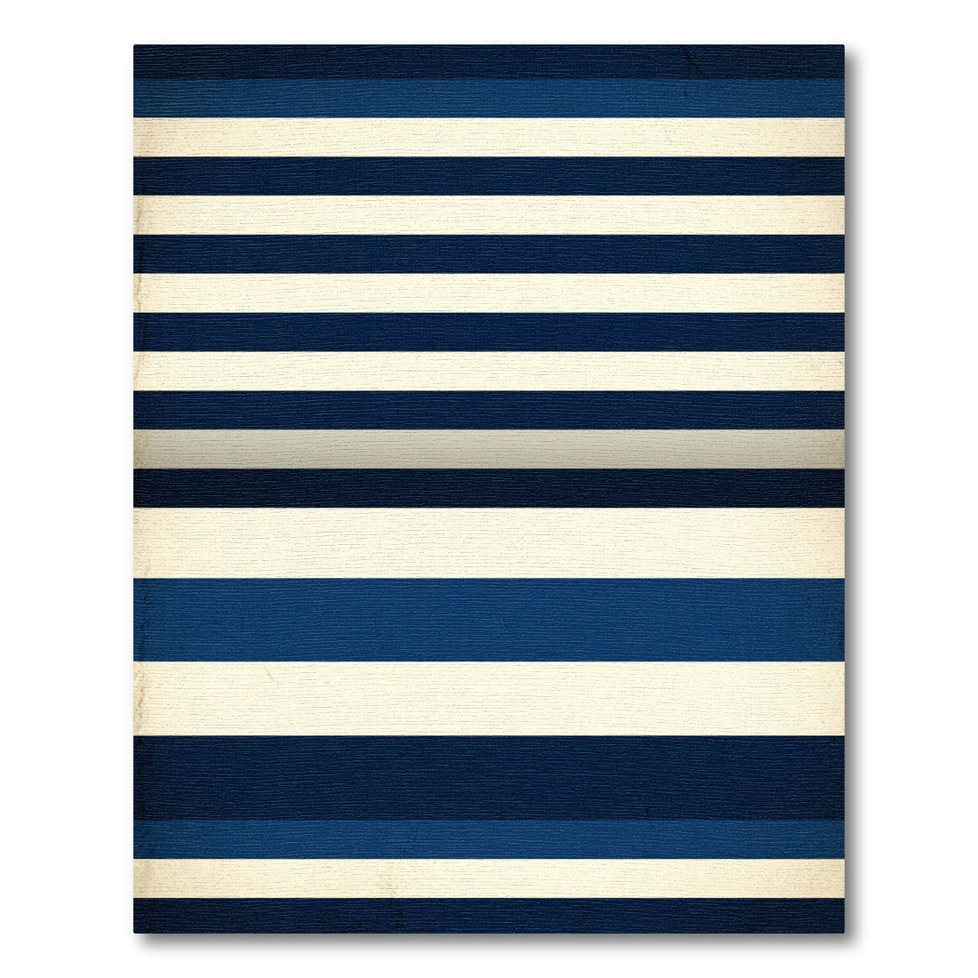 Minimalist Navy and Cream Horizontal Stripe Rug