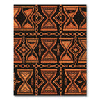Tribal Hourglass Chain Geometric Copper Rug