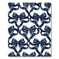 Elegant Navy Bow Ribbon Seamless Art Rug