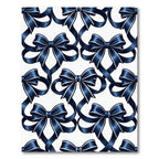 Elegant Navy Bow Ribbon Seamless Art Rug