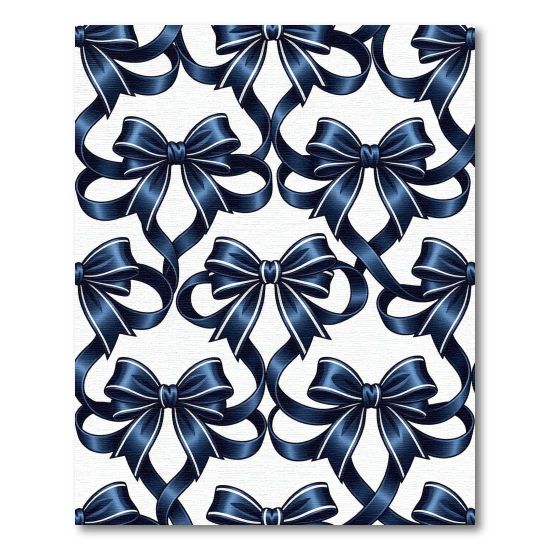 Elegant Navy Bow Ribbon Seamless Art Rug