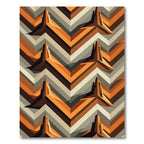 Geometric Orange Abstract Chevron Rug