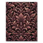 Elegant Copper Acanthus Leaf Scroll Rug